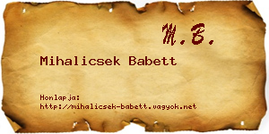 Mihalicsek Babett névjegykártya